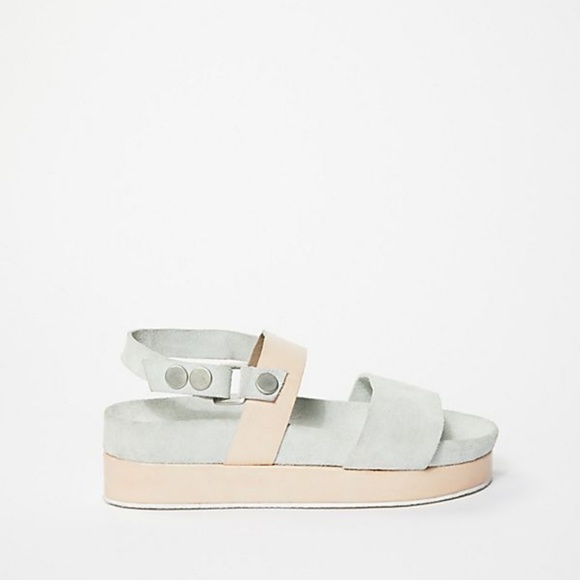 Free People Shoes - Free People Seafoam Platform Suede Sandals